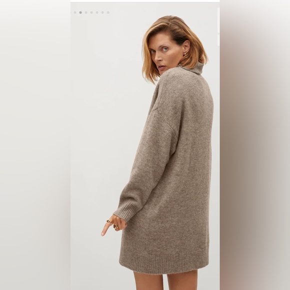 Mango Turtleneck Dress in Cream - Picture 3 of 3